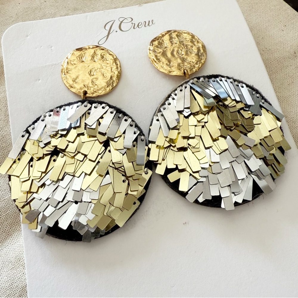 sale | j crew | sequin drop earrings - Picture 3 of 3